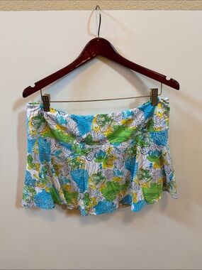 IBKUL Floral Skirt - Blue, Green, Yellow, White